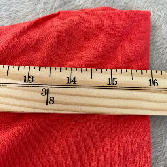 Ann Taylor High Waisted Maxi Skirt Women XL Coral Swing Flare Drapey Stretch - Picture 7 of 8